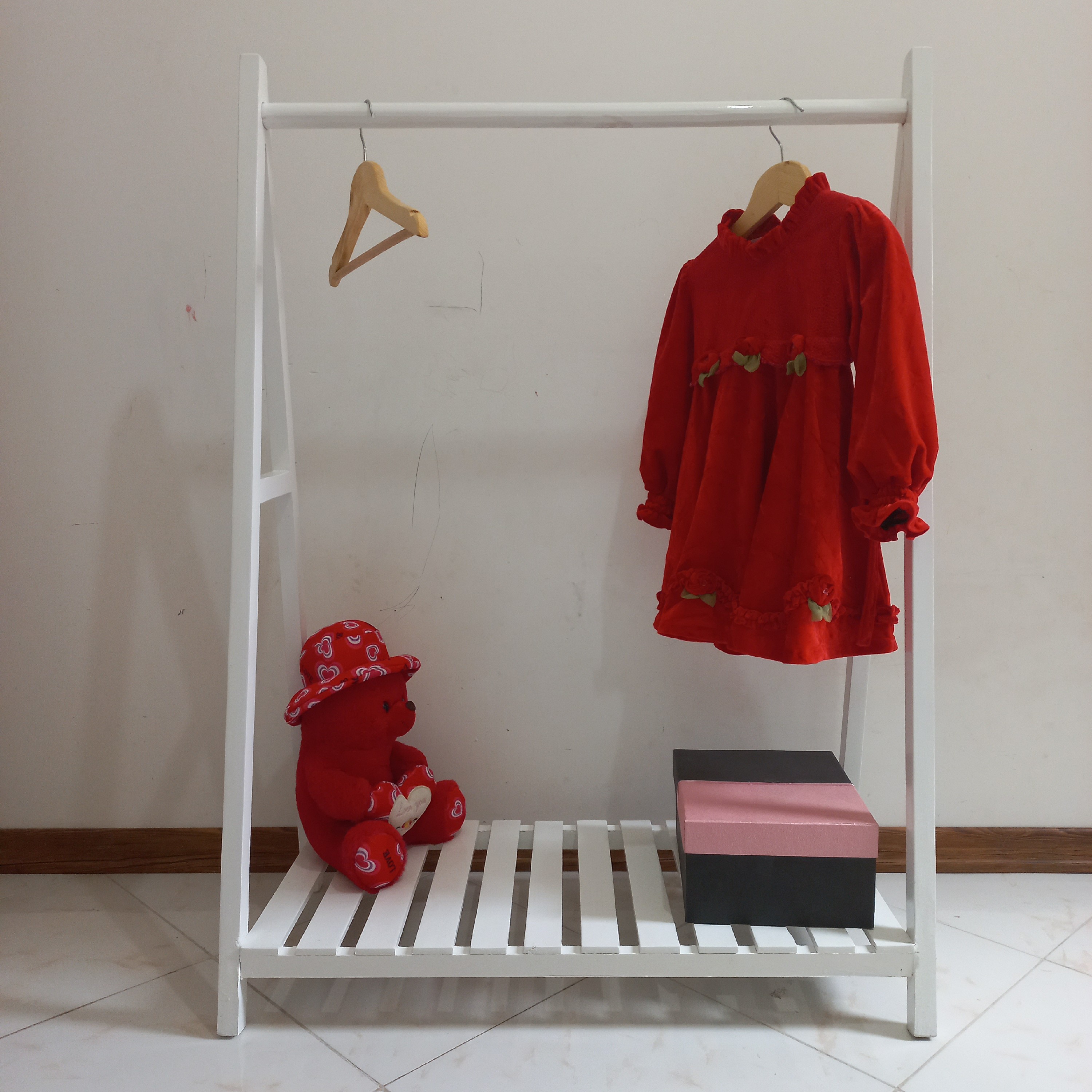 رگال لباس چوبی کودک قد 100،رنگ سفید 