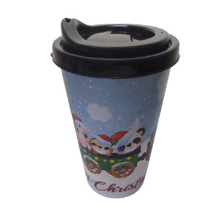 لیوان درب دار قهوه طرح جشن زمستانی