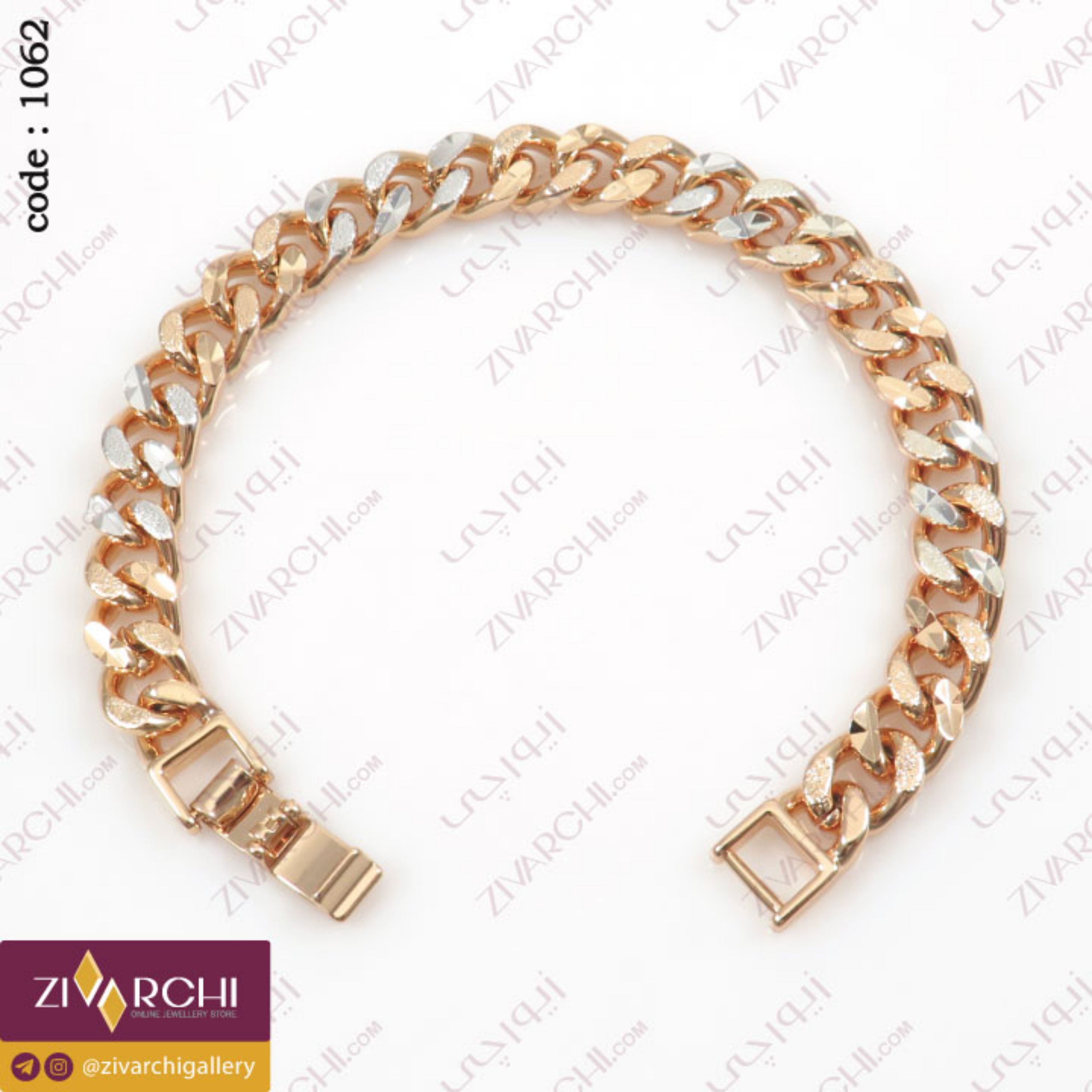 دستبند زنجیری دو رنگ ژوپینگ 1062