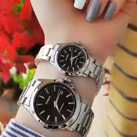 ست ساعت کاسیو بنداستیل نقره ای صفحه مشکی
