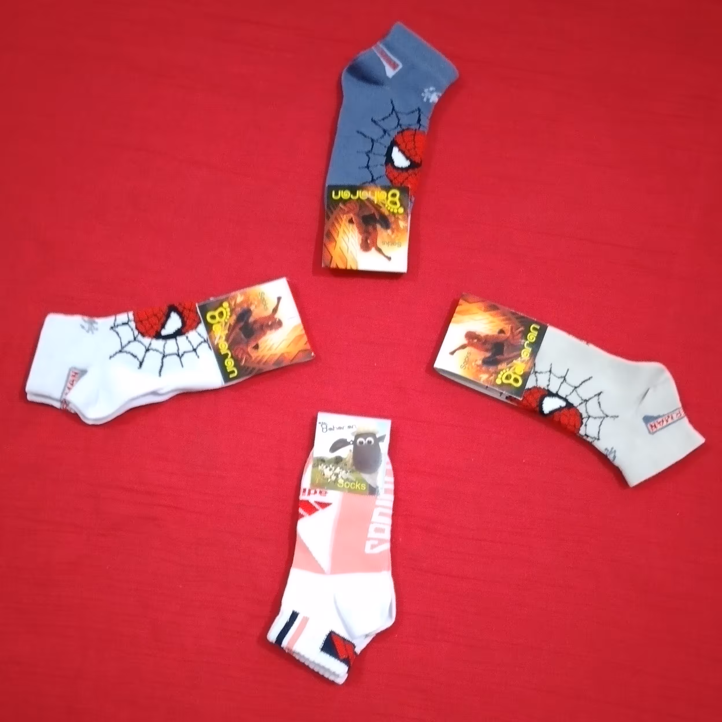  جوراب پسرانه طرح عنکبوتی پک 4 عددی  کد 5