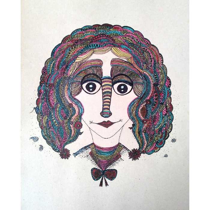 نقاشی  فانتزی 21 سایز A3 طراحی با راپید و ماژیک طراحی