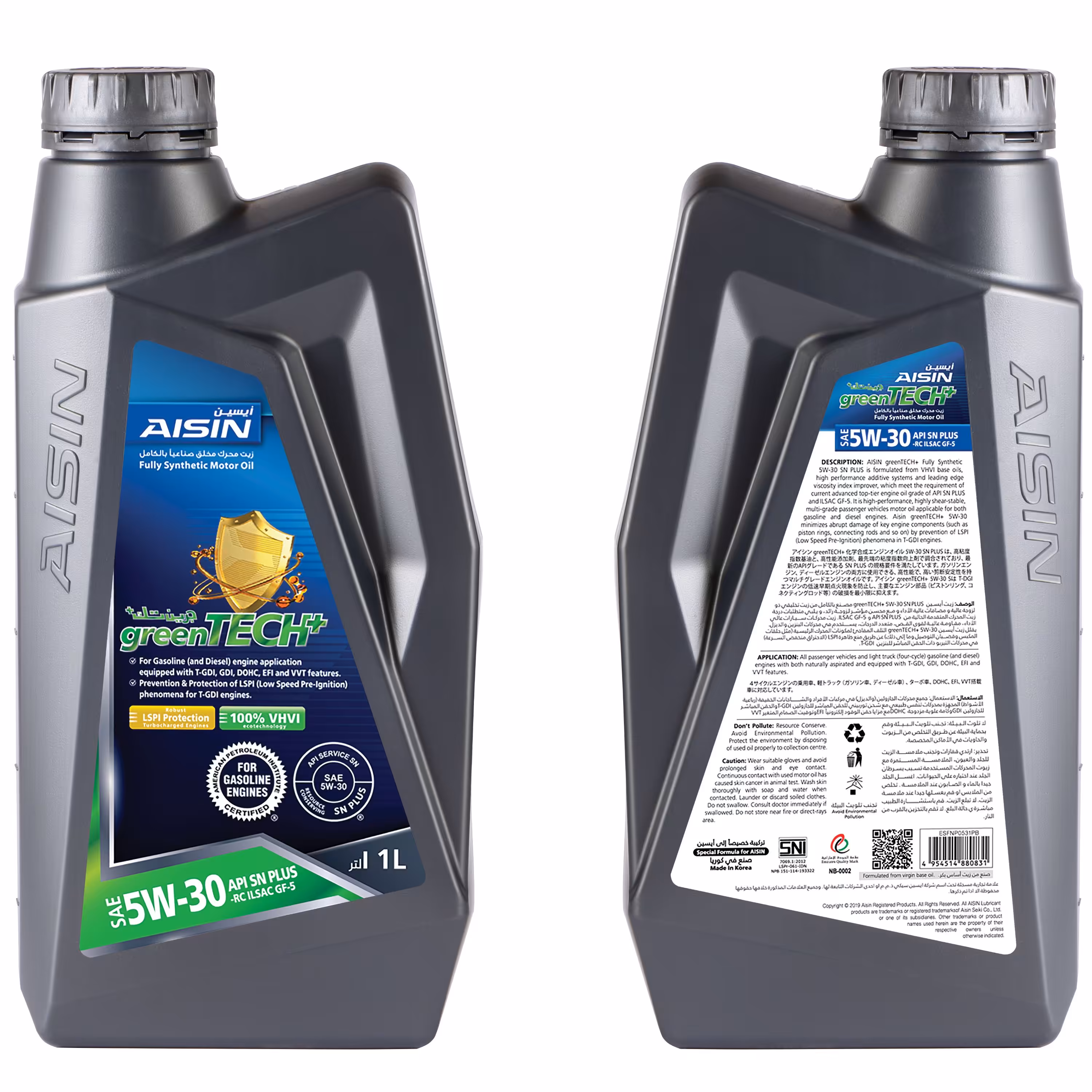 روغن موتور آیسین مدل Aisin 5W-30 SN Plus یک لیتری