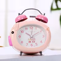 ساعت رومیزی زنگ دار روان گرد طرح خوک