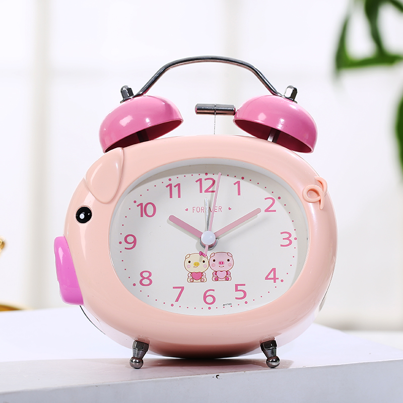 ساعت رومیزی زنگ دار روان گرد طرح خوک