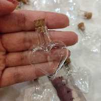شیشه ویال  طرح قلبی پک 10 تایی