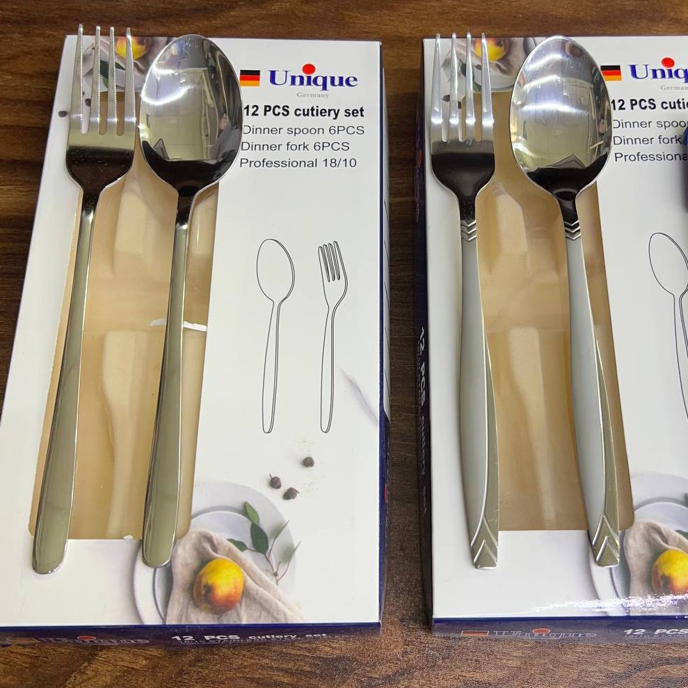 قاشق چنگال یونیک استیل بگیر جعبه سفید 