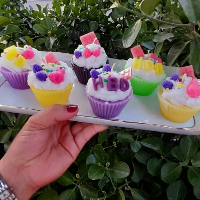 شمع کاپ کیکی. در پک های دوتایی