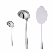 ست کفگیر و ملاقه 3 پارچه ناب استیل مدل فلورانس