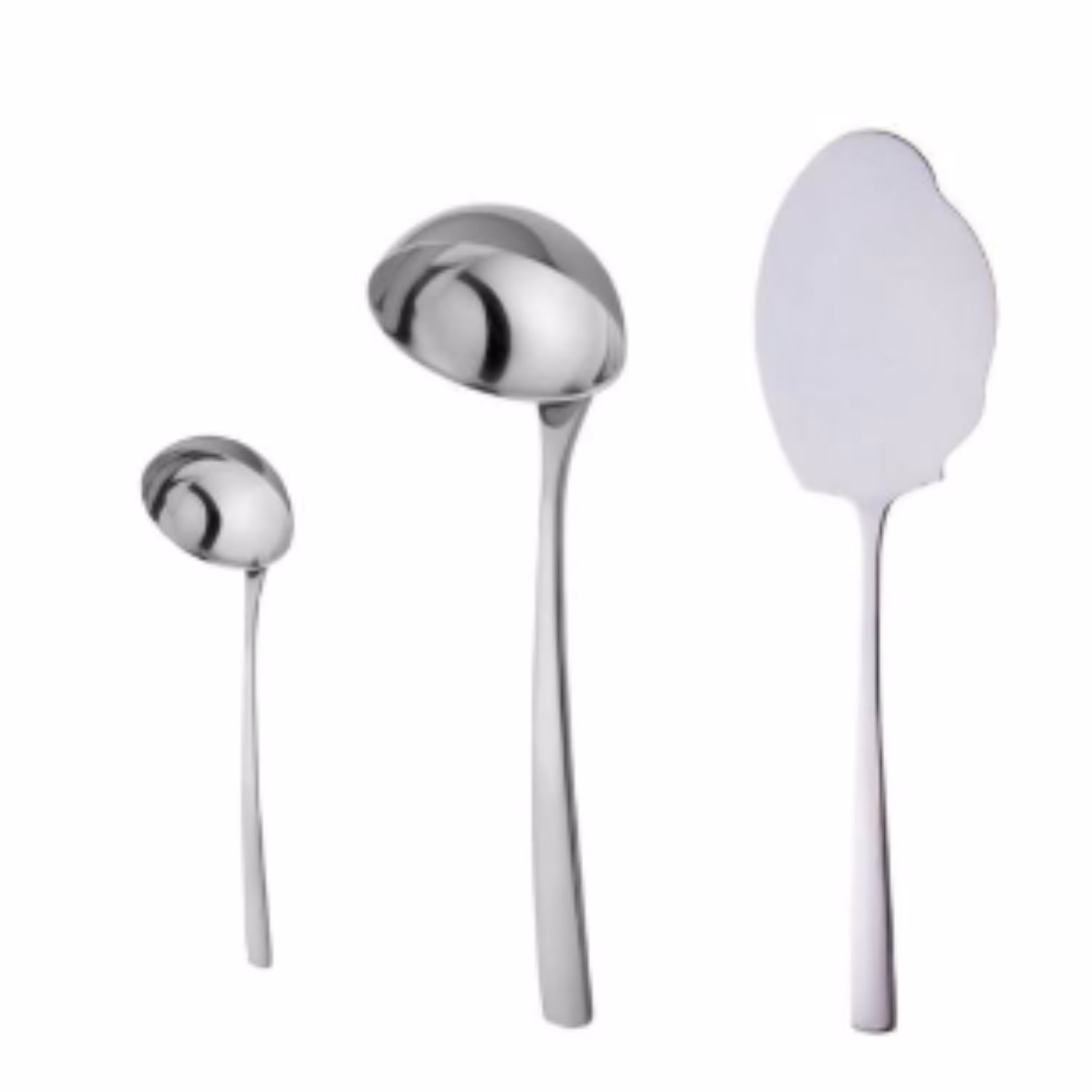 ست کفگیر و ملاقه 3 پارچه ناب استیل مدل فلورانس