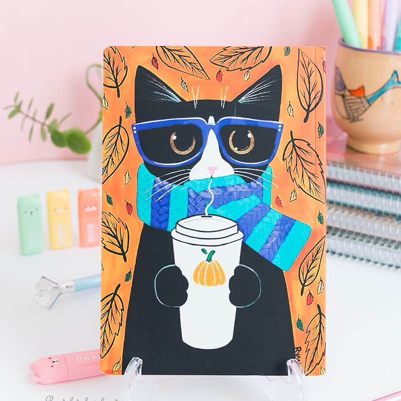 دفتر  خطدار ته چسب 50 برگ سویل رنگ کاغذ کرم جلد مقوایی با طرح های بسیار زیبا