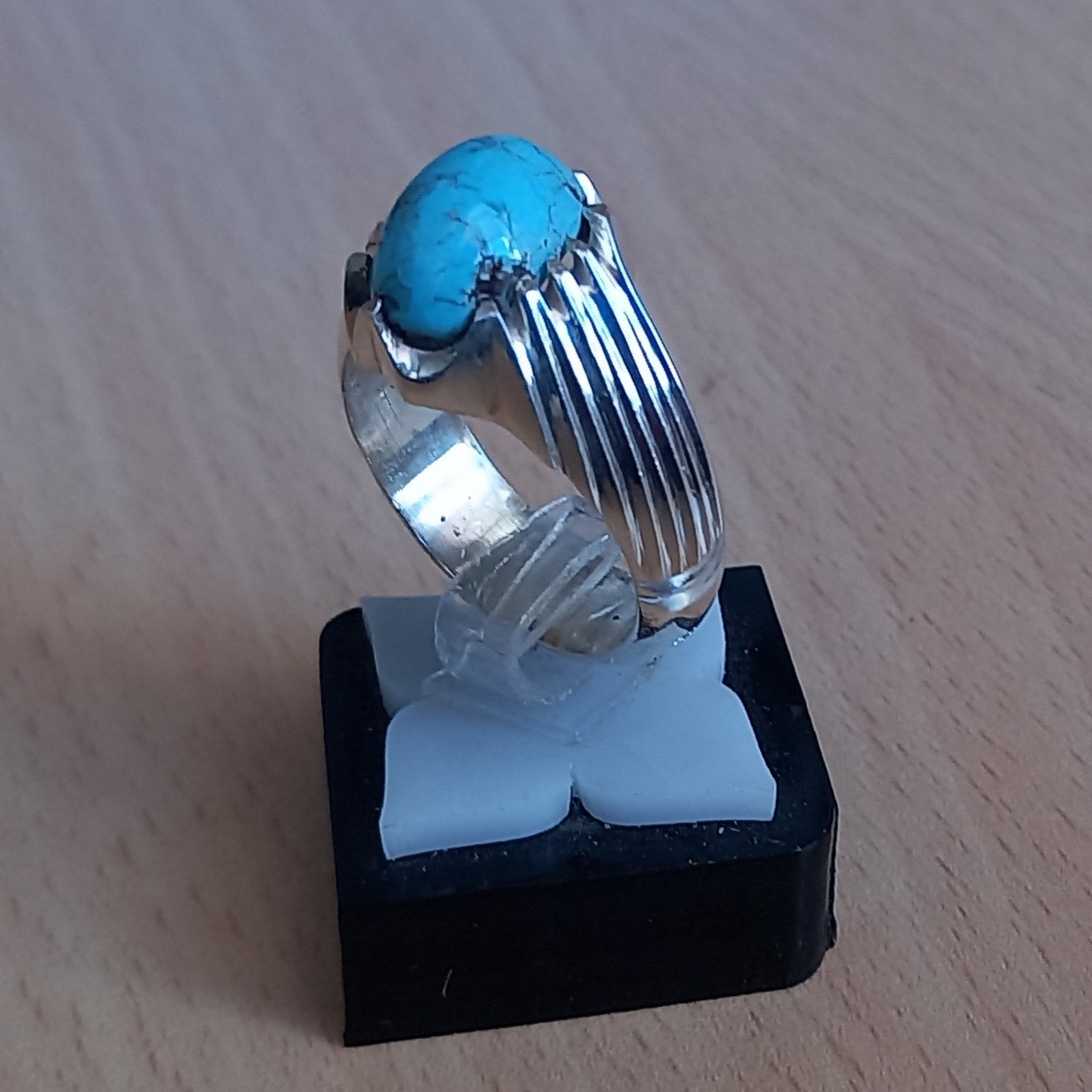 انگشتر نقره مردانه  فیروزه نیشابوری دامله 