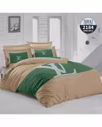 سرویس لحاف روتختی دو نفره 8 تکه دو رو میکرو تنسل گیاهی TURKAZ مدل 2184