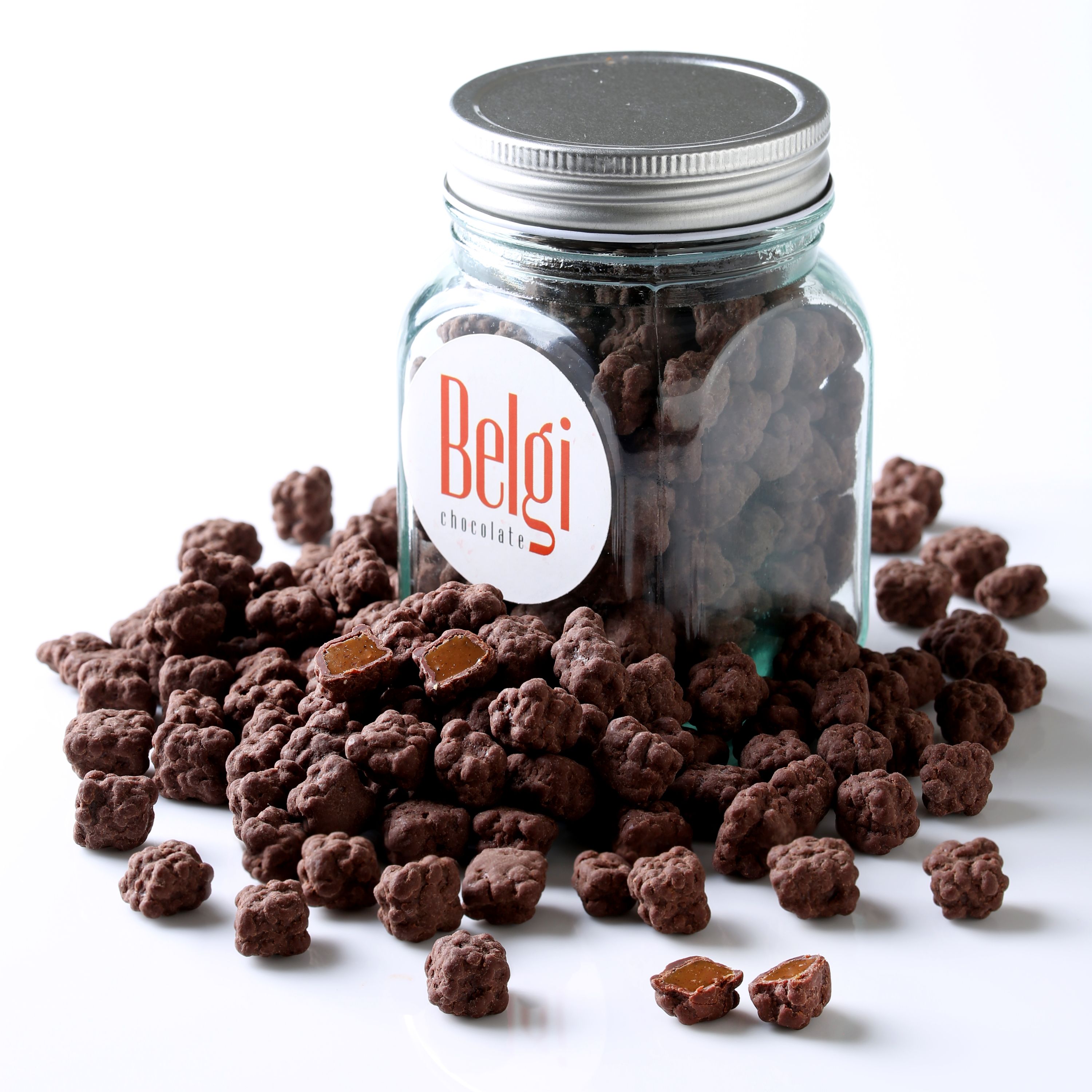 دراژه کارامل قهوه با روکش شکلات ریل callebaut بلژیک