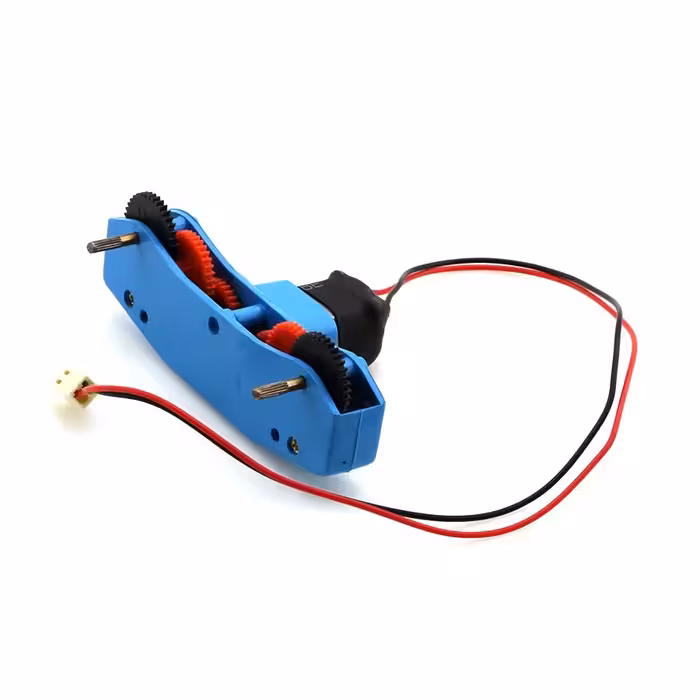 موتور گیربکس دار پلاستیکی مبتدی 6 ولت دو شفت A با کانکتور مخابراتی