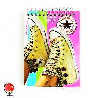 دفترچه 60 برگ سیمی آونگ جلد سخت طرح کتونی کد 2593