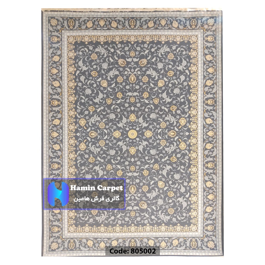 فرش 4 متری 700شانه تراکم 2550 نخ آکلریک رنگ زمینه متالیک کد AR805002