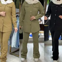 مانتوشلوار زنانه ست کتان کش