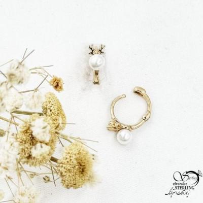 گوشواره گوزن مرواریدی برند ژوپینگ کد 17513