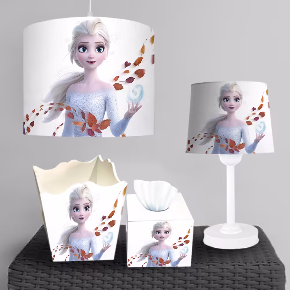 ست اکسسوری طرح السا با زمینه و لباس سفید BA-3880