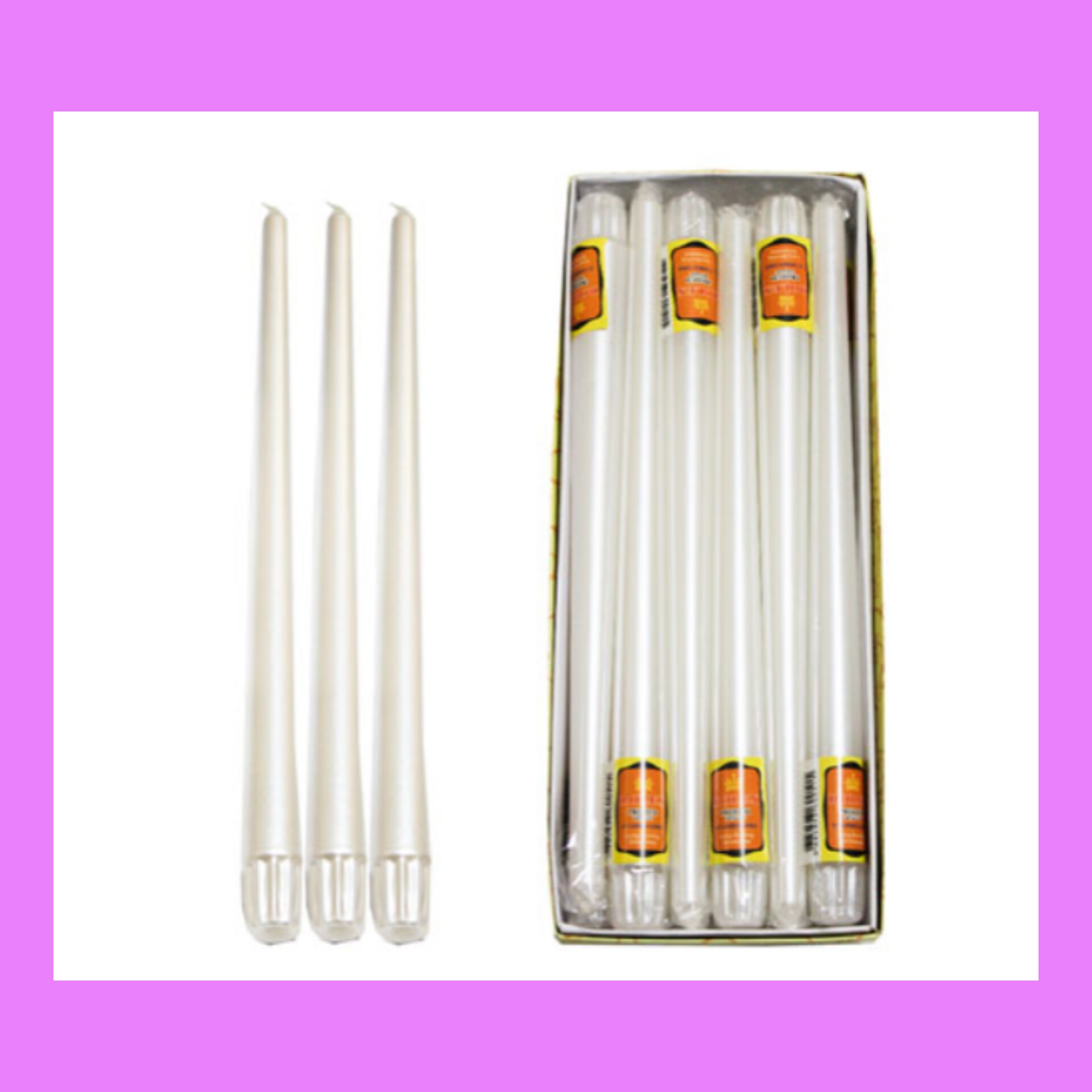 شمع اکلیلی 30 سانت بلندصاف سفید