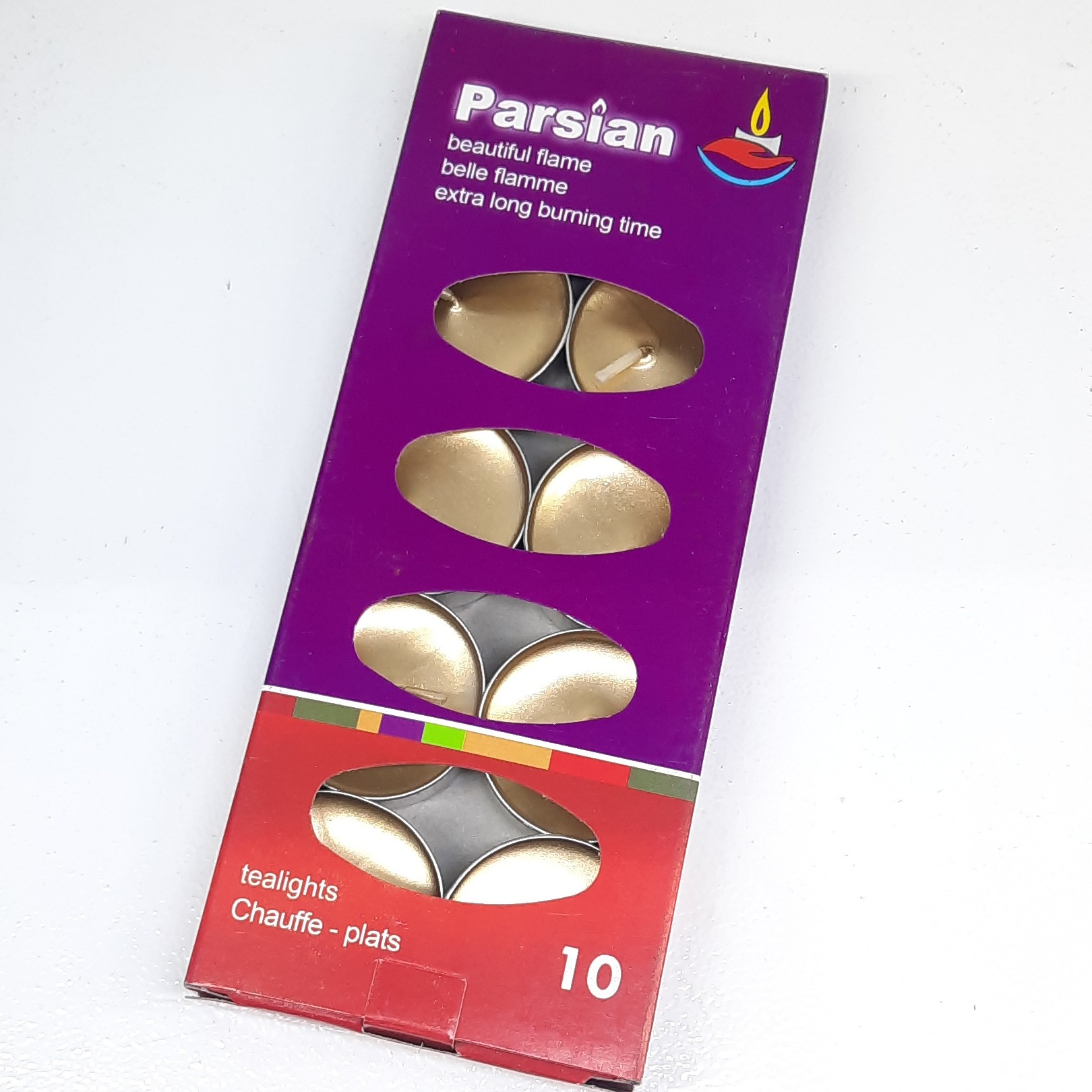 شمع وارمر 10 عددی طلایی (3 ساعت سوز)