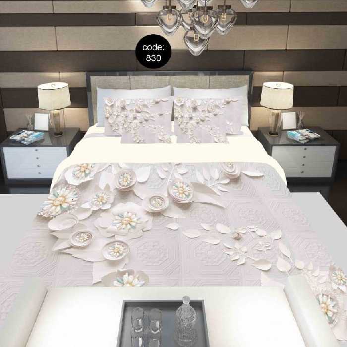 سرویس  روتختی دونفره 8تکه چاپی قابل ست با پرده با انتخاب جنس پارچه کد 830