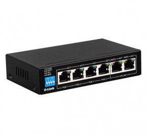 سوئیچ شبکه PoE دی لینک 6 پورت DES-F1006P-E