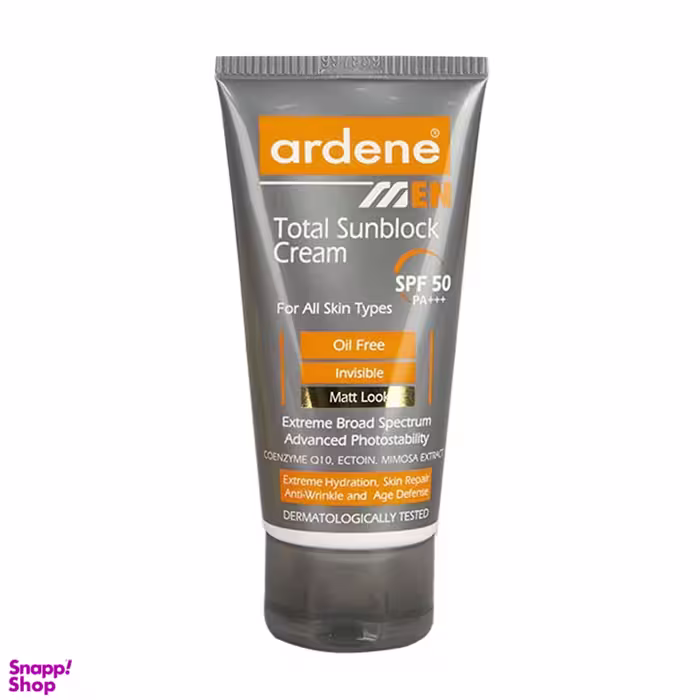 کرم ضد آفتاب آقایان آردن مدل Total با SPF 50 حجم 50 میلی‌ لیتر