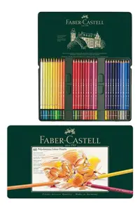 مداد رنگی 60 رنگ جعبه فلزی پلی کروموس فابر کاستل faber castell