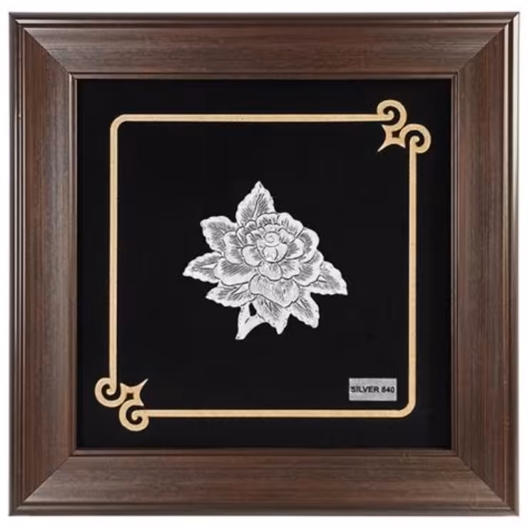 تابلو نقره گل رز