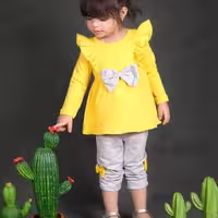 سه تکه بلوز، شلوار و تل دخترانه آسو