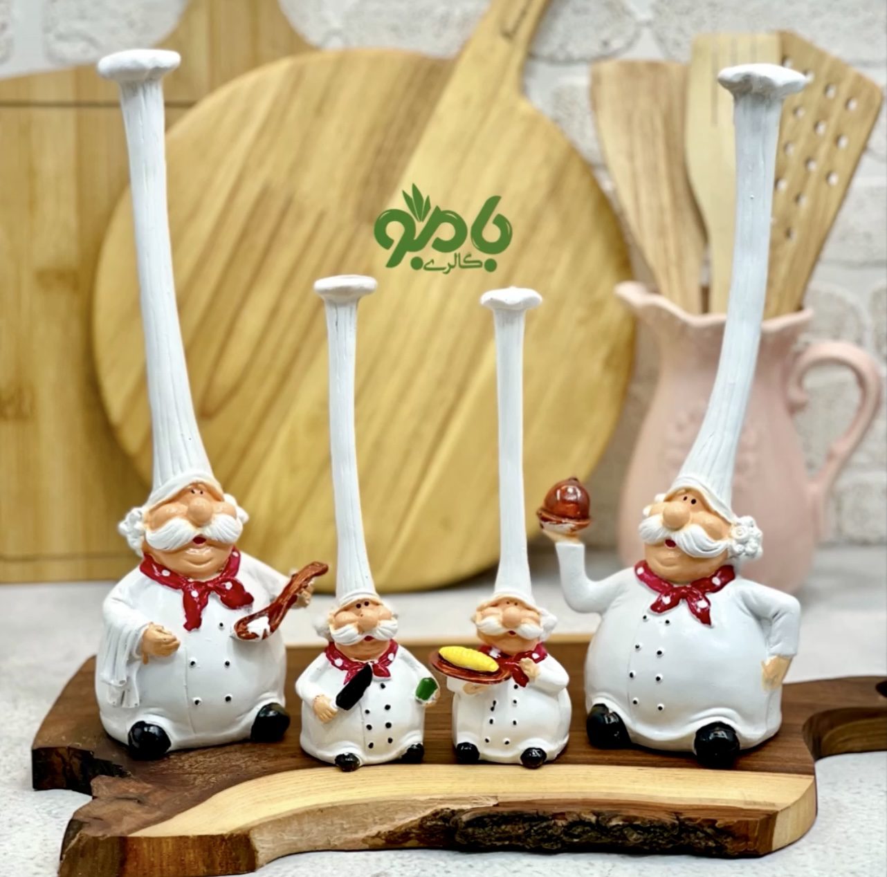 مجسمه رزین سر آشپز 4 تایی