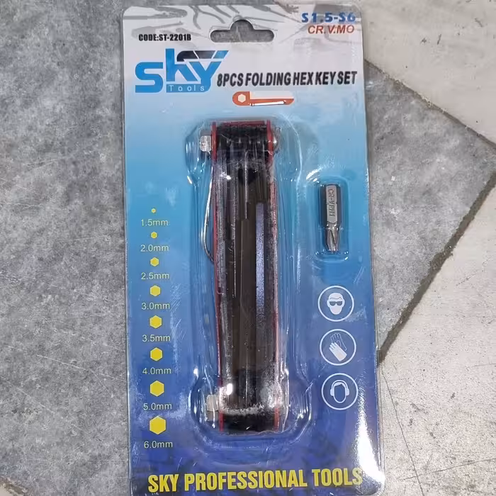 آچار آلن چاقویی  8عددی فولادی اسکای