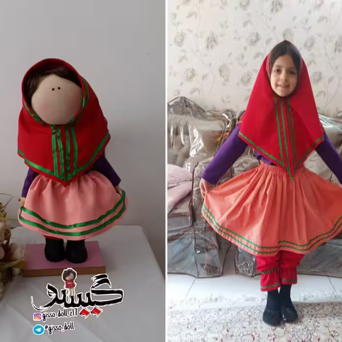 عروسک آرتمیس گیسو.35 سانتی سر چرخشی.200گرم