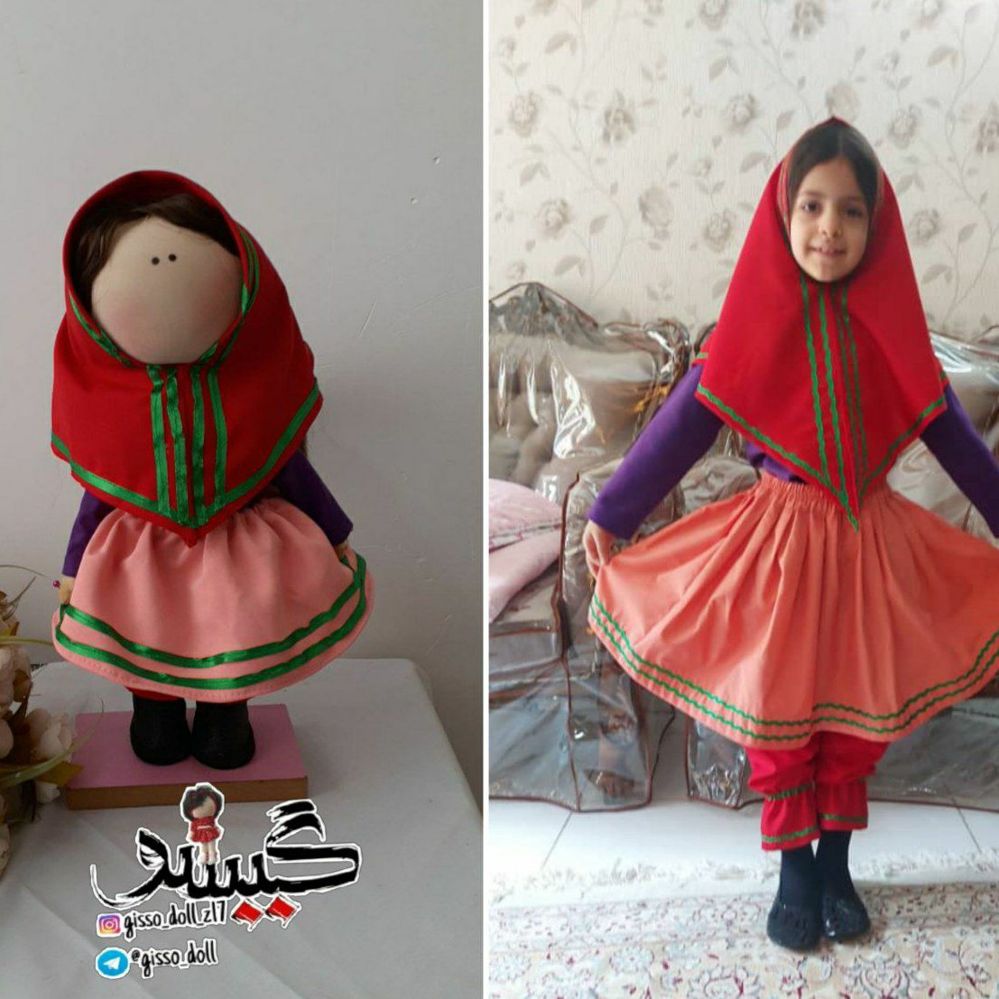 عروسک آرتمیس گیسو35 سانتی سر چرخشی200گرم