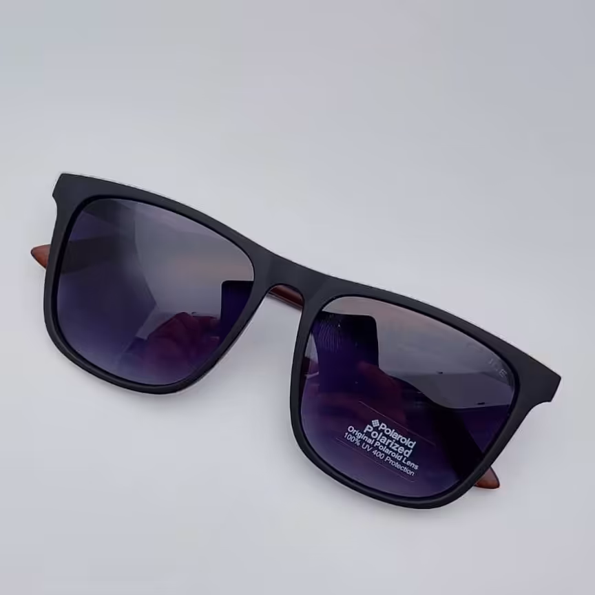 عینک آفتابی مردانه برند پلیس پلاریزه و یووی 400 رنگ فریم مشکی مات ارسال رایگان 