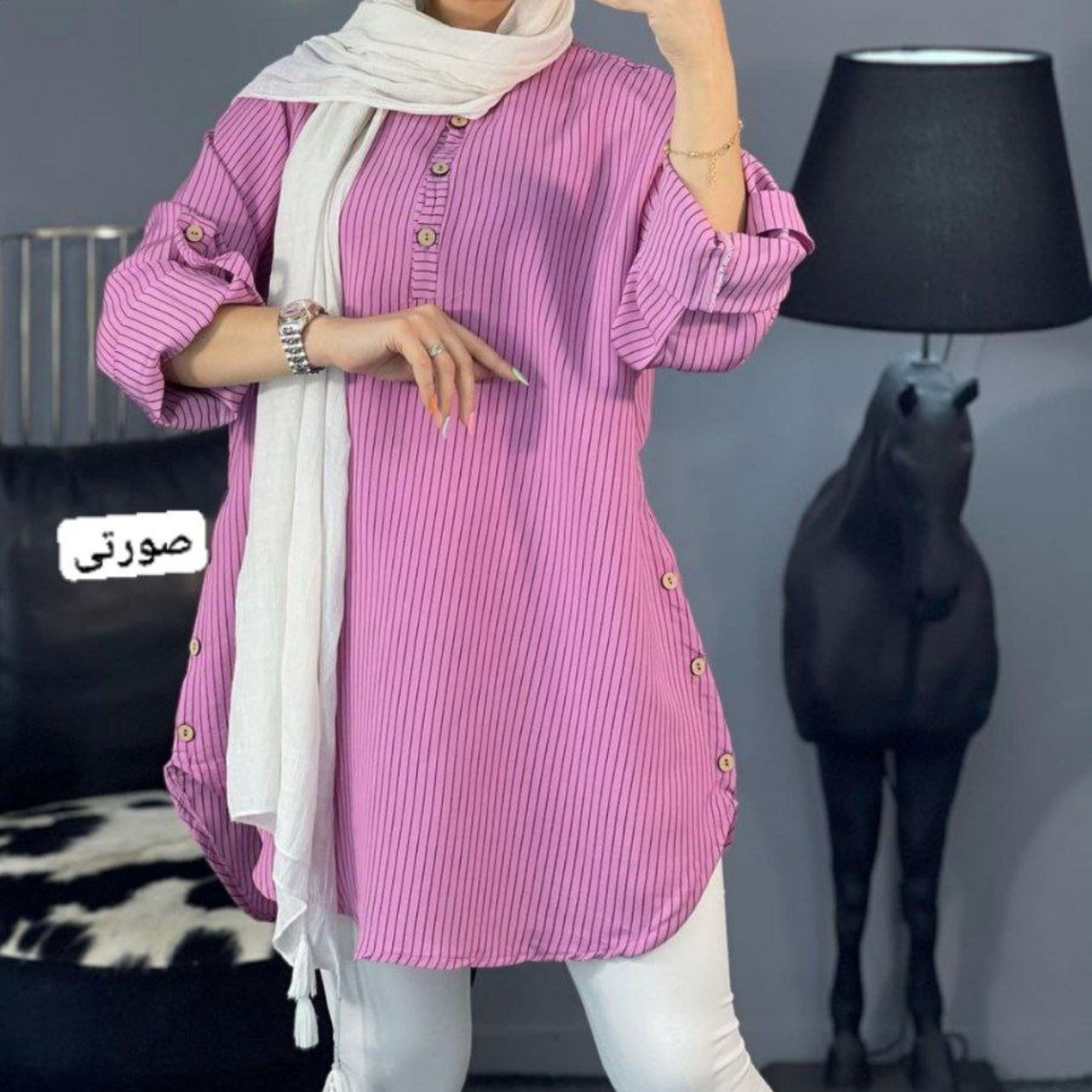 مانتو نخی کجرا ( فری سایز تا 46)