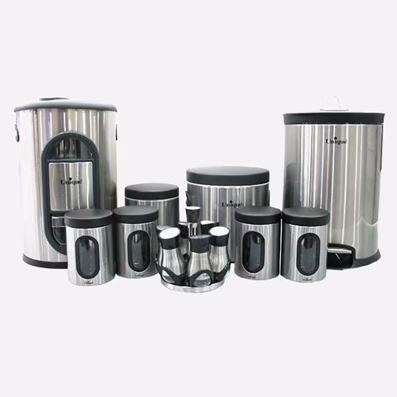 سرویس آشپزخانه 15 پارچه استیل یونیک 3515