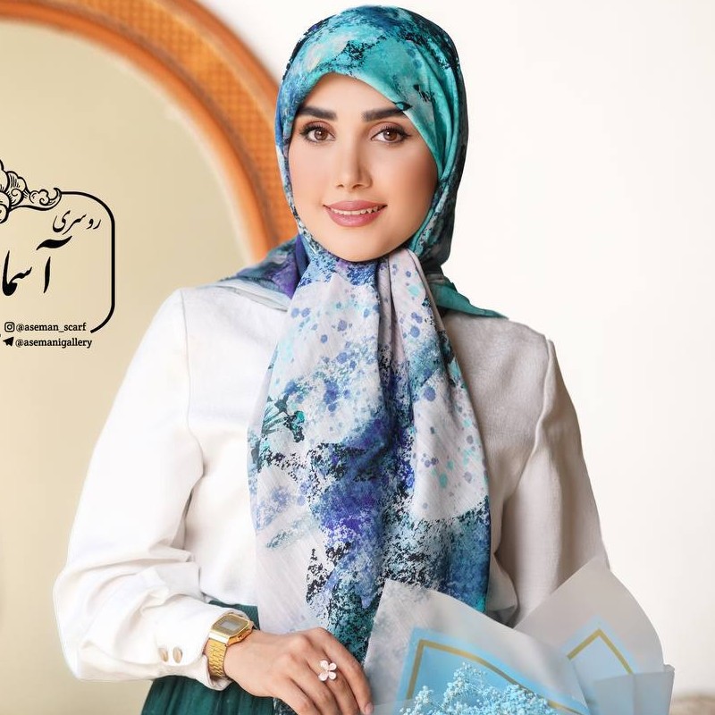 روسری نخ وی آی پی قواره دار 140 خنک و زیبا در طرح کد1123