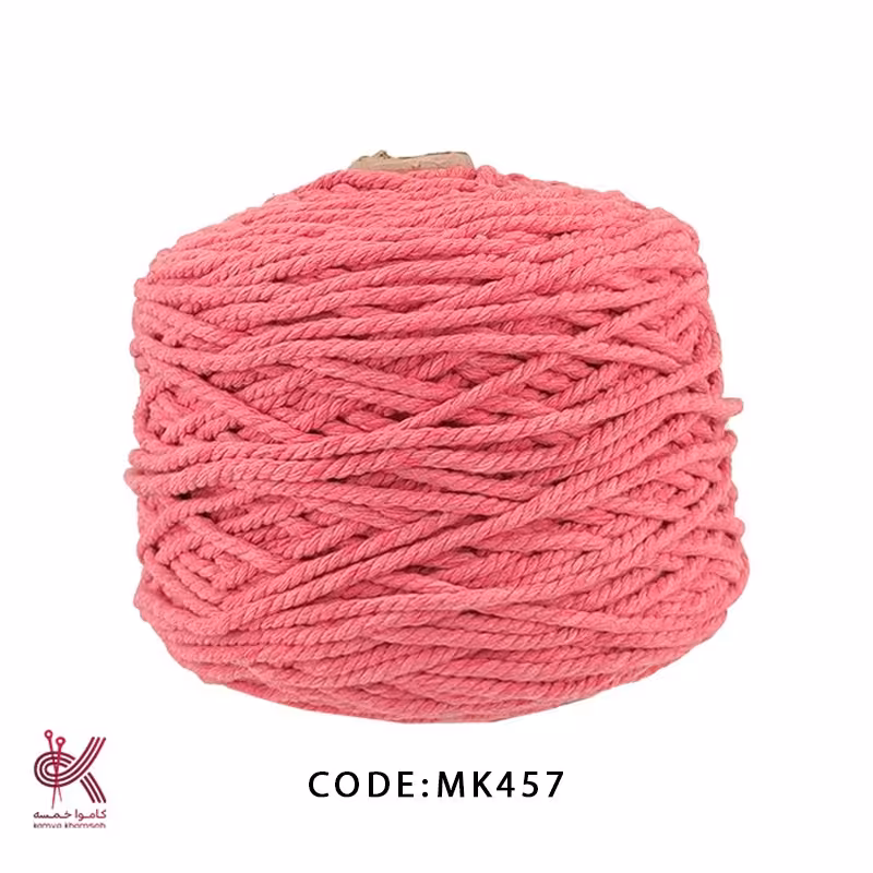  نخ پنبه مکرومه کتان 4 میل تابیده سرخابی  457 