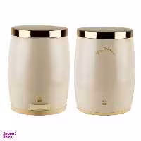 سطل زباله پدالی بهاز کالا مدل خمره ای کد DR GOLD-14L به همراه ظرف برنج