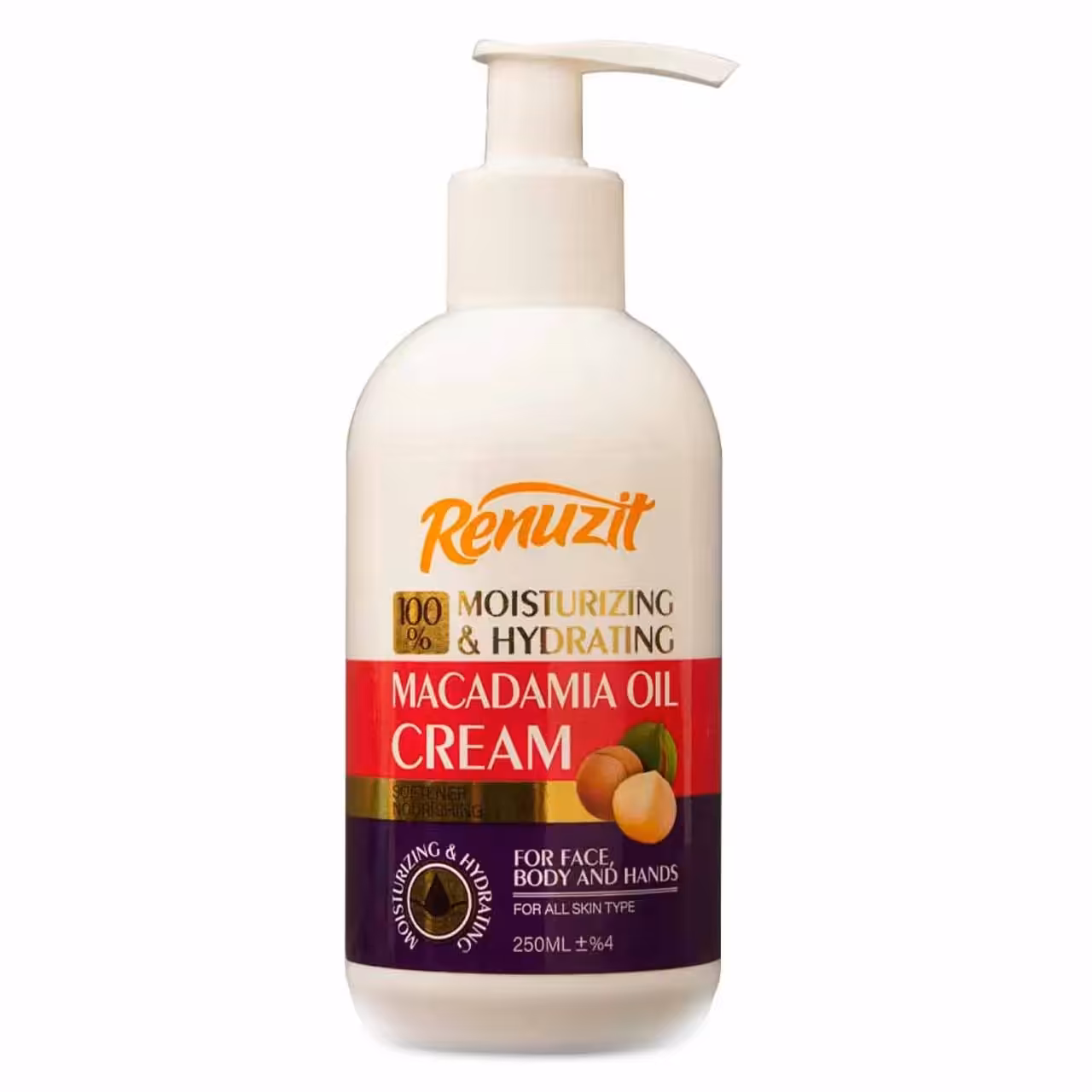 کرم آبرسان و مرطوب کننده حاوی روغن ماکادامیا  رینوزیت پمپی 250 میل