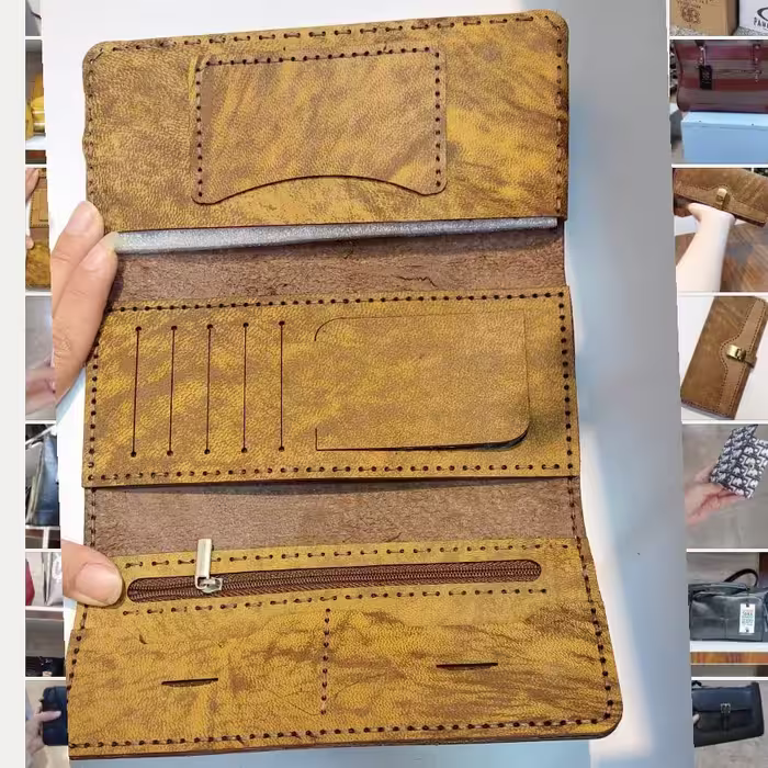 کیف چرم طبیعی دست  دوز