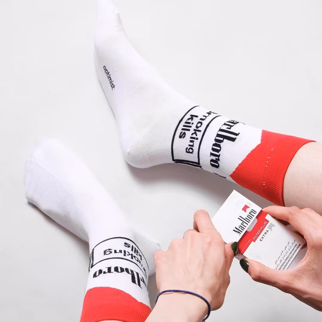 جوراب سیگار مارلبرو ساقدار نخ پنبه فری سایز