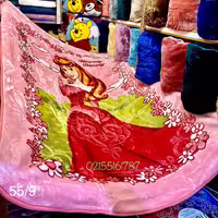 پتو نرمینه یکنفره مدل نرمین عروسکی طرح سفید برفی زیبای خفته با تراکم بالا
