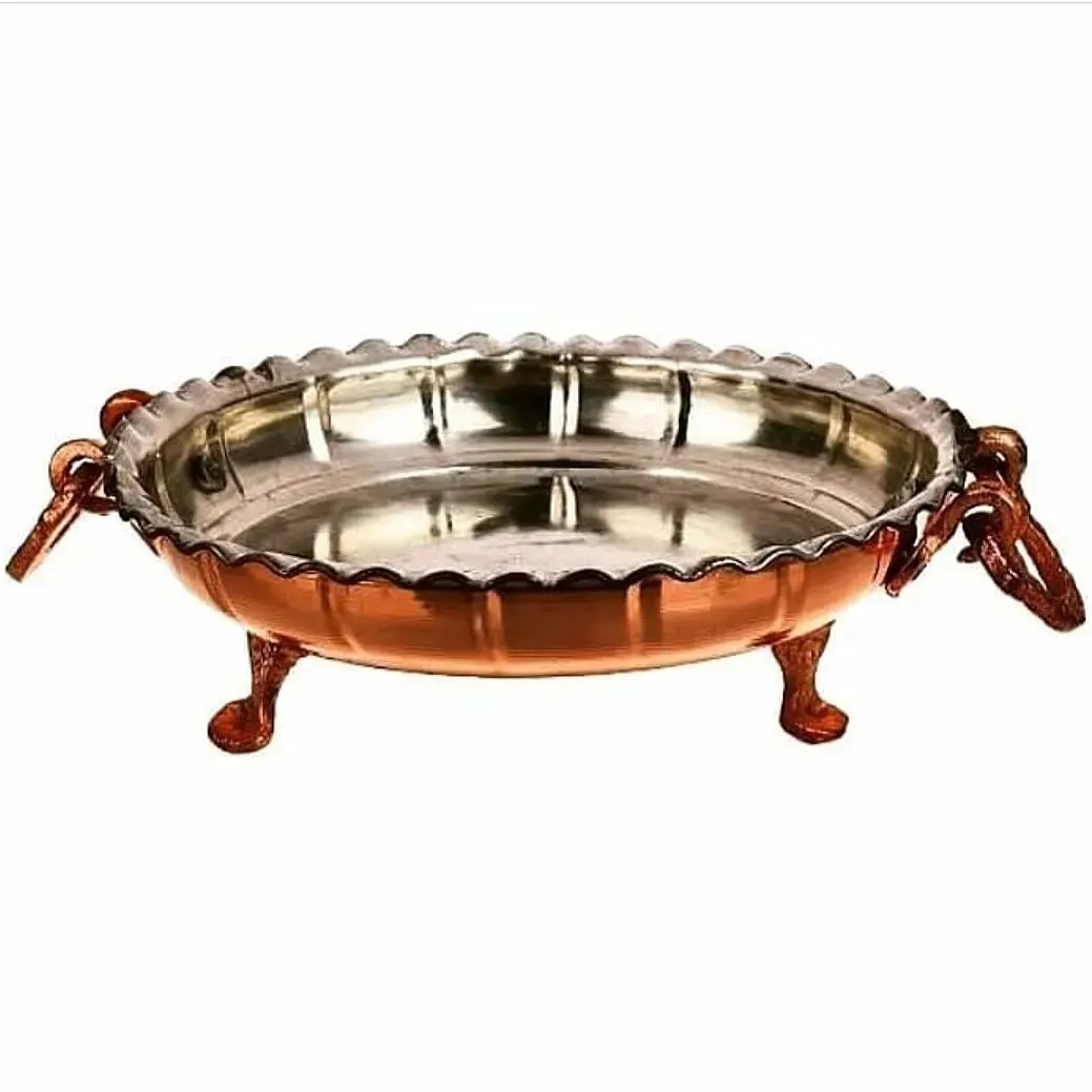 سینی سه پایه گوشواره دار سایز یک قطر 25 سانت