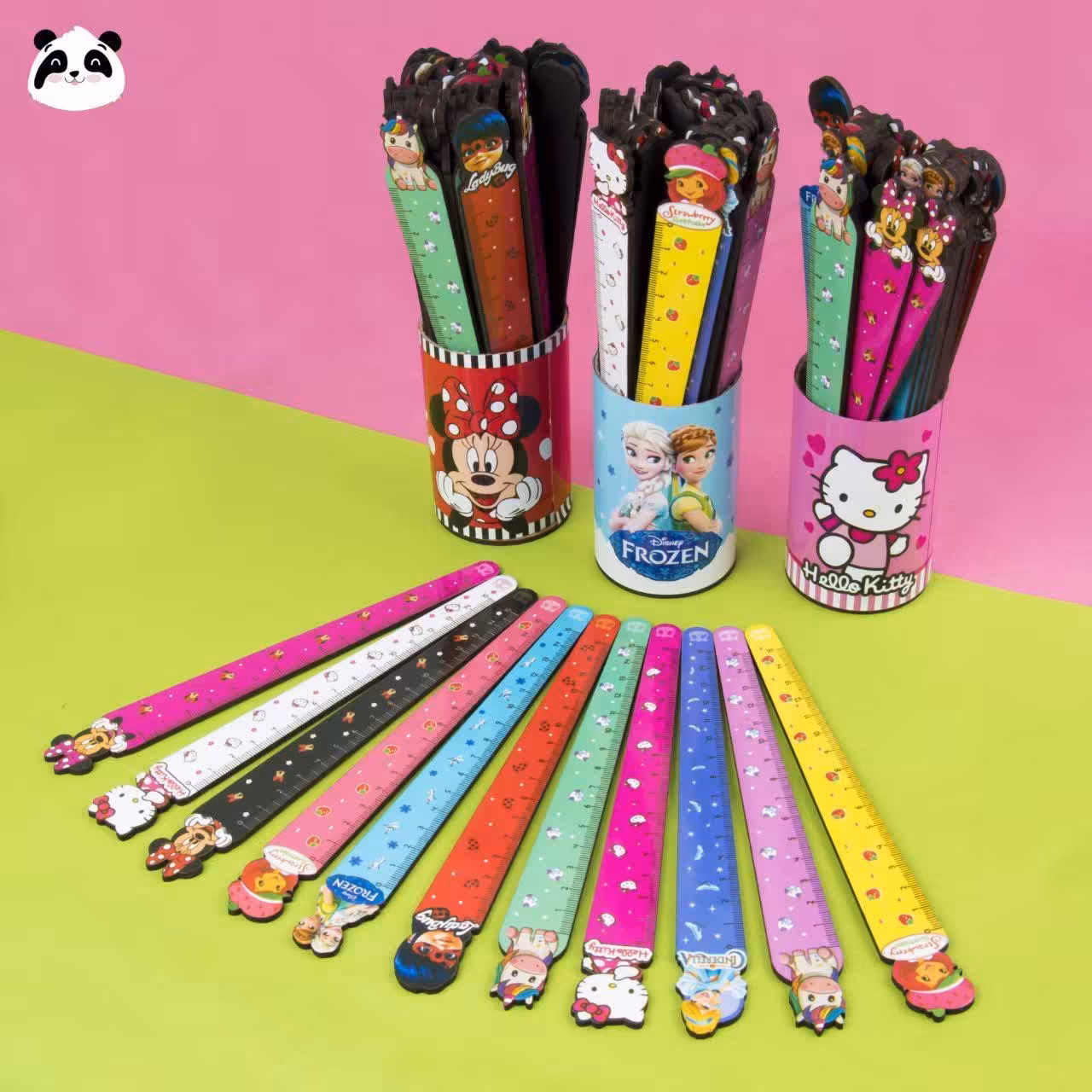 خط کش فانتزی طرح دخترانه 15 سانتی متر از جنس چوب مخصوص جایزه 