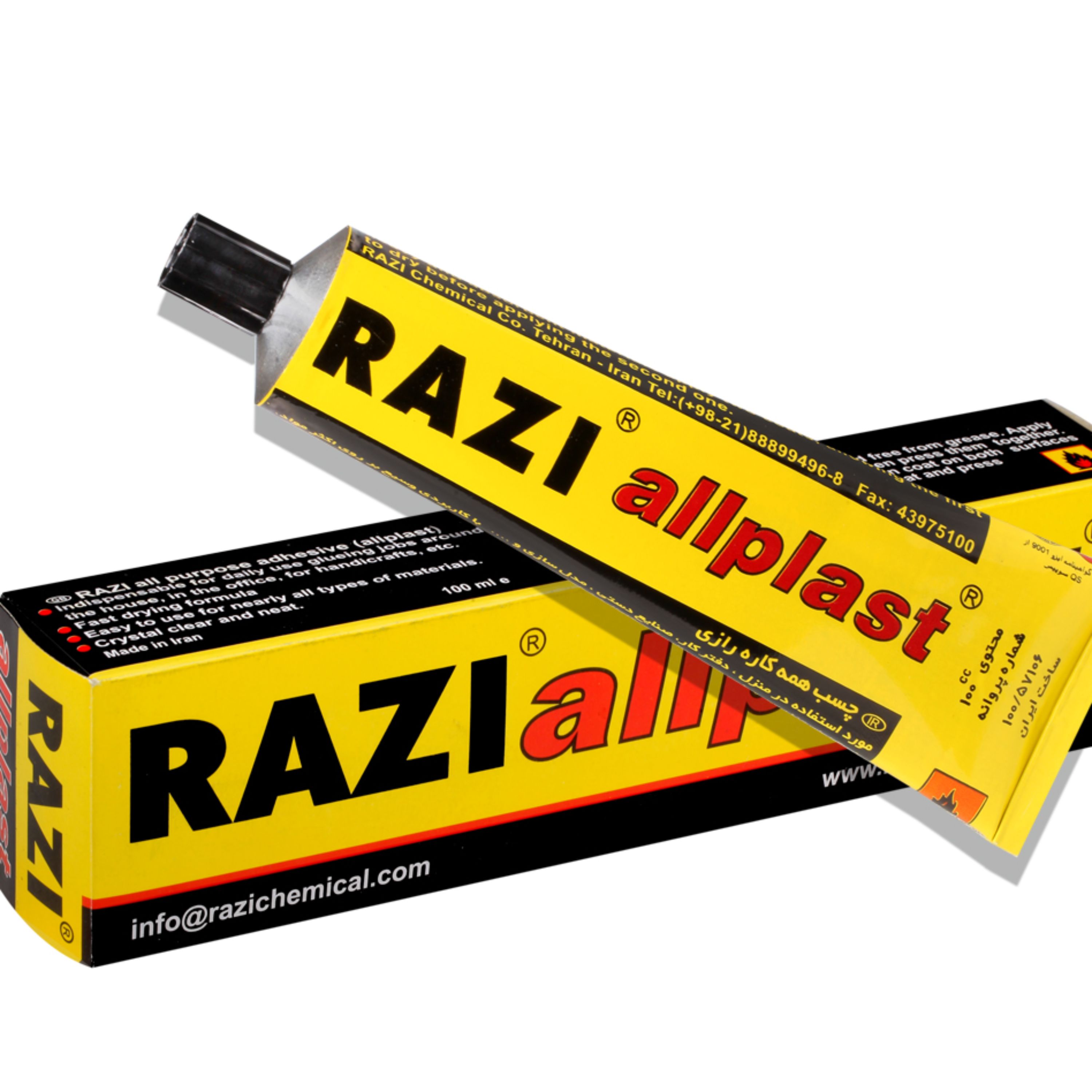 چسب همه کاره رازی مدل ALLPLAST حجم 100 میلی لیتر