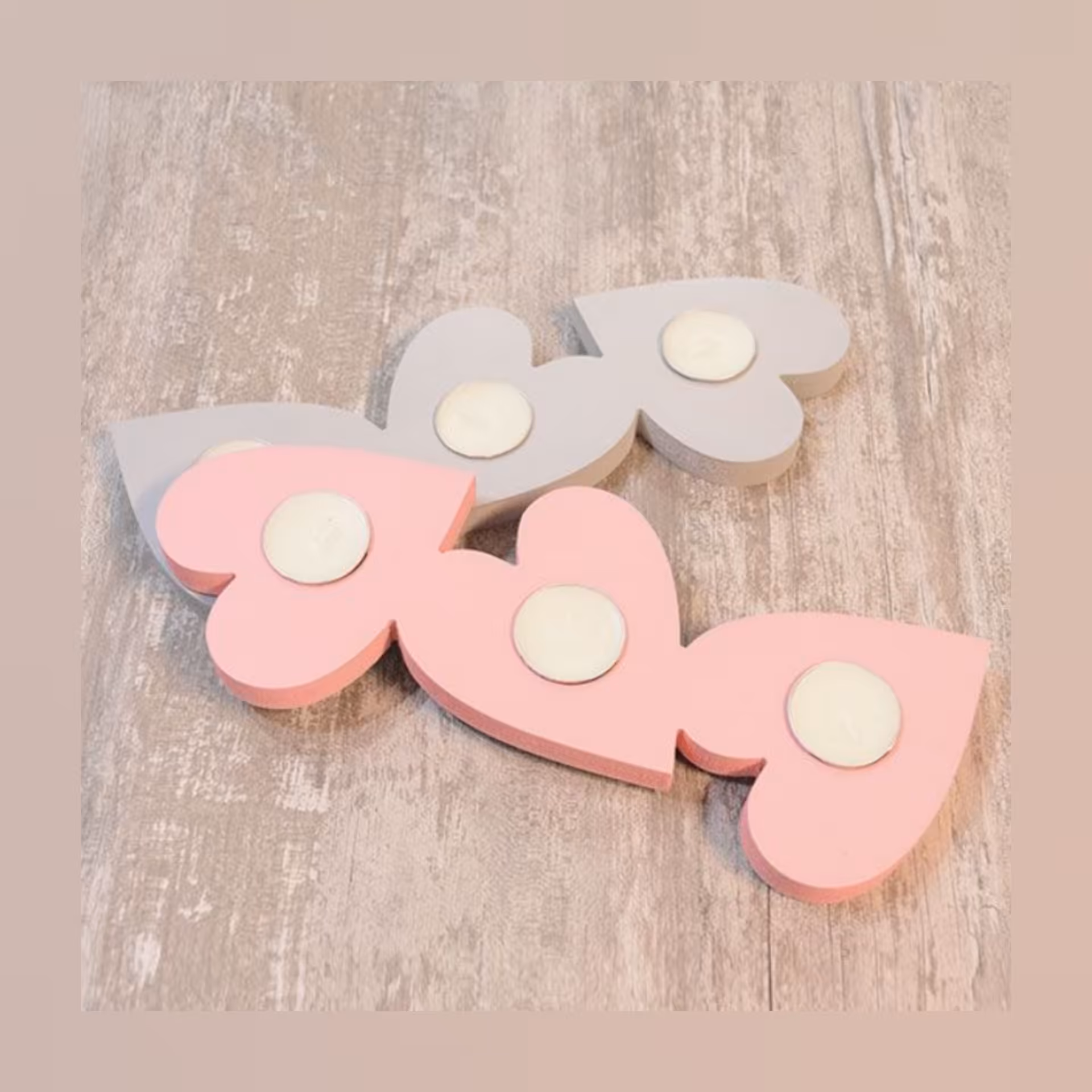 جاشمعی طرح قلب صورتی ارسال رایگان 